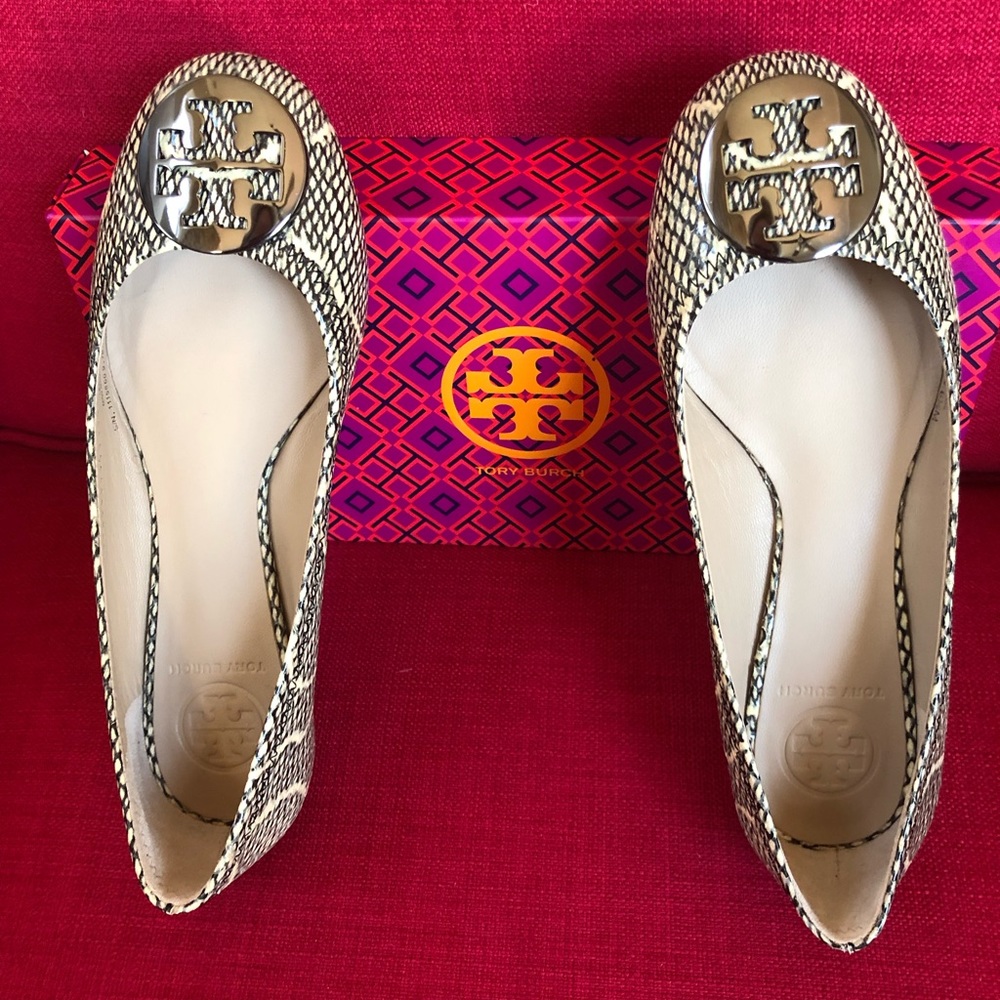 Tory Burch Reva Ballet Cobra Print Flats